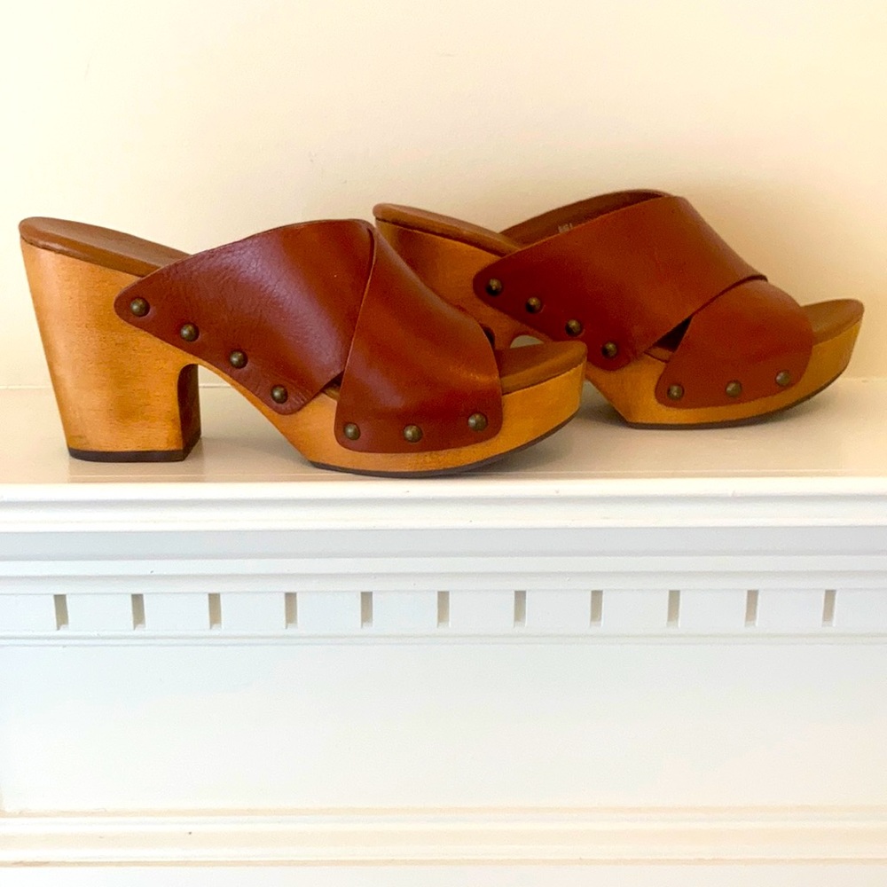 NWOT Kork-Ease Leather Platform Slide